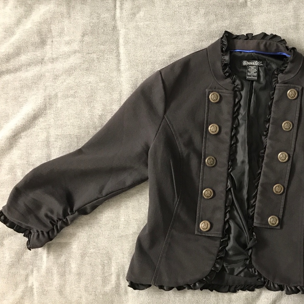 Black jacket with ruffles